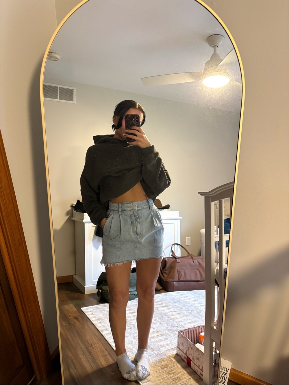 Agolde Light Wash Denim Skirt
